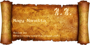 Nagy Nanetta névjegykártya